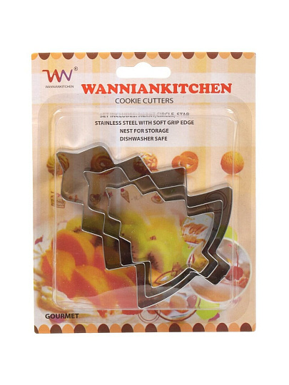 Форма для печенья сталь, 3 шт, фигурная, Елочка, Y4-5678