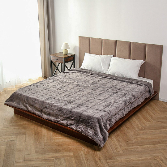 Плед евро, 200х230 см, 100% полиэстер, Silvano, Берген, темно-серый, A120047