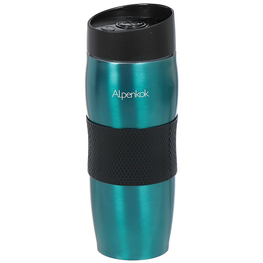 Термокружка нержавеющая сталь, пластик, 0.4 л, Alpenkok, колба нержавеющая сталь, бирюзовая, AK-04035A