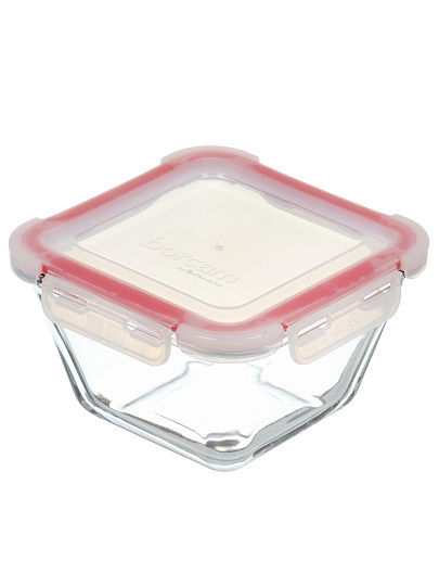 Форма для запекания стекло, 14.6х8.3 см, 0.86 л, квадратная, с крышкой, Borcam, BAKE&amp;STORE, 59604