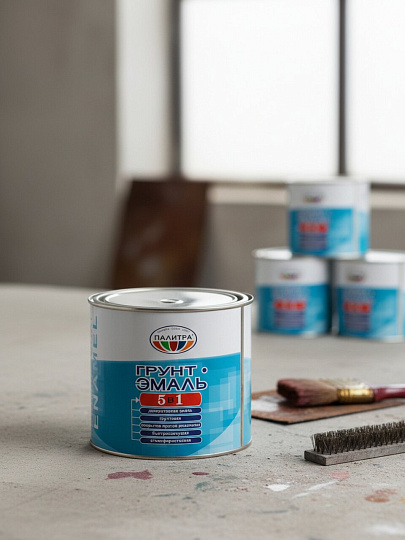 Грунт-эмаль Палитра, по ржавчине, алкидная, спелая вишня, 1.9 кг