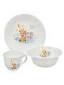 Набор посуды стеклокерамика, 3 шт, Слоник и Жираф, тарелка 19см, пиала 15см, кружка 190мл, Daniks - фото 2