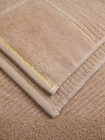 Полотенце банное 50х90 см, 100% хлопок, 500 г/м2, Оксфорд, бежевое, Узбекистан, 530195090