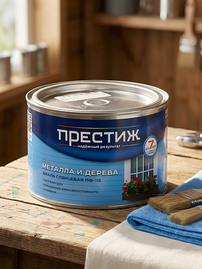 Эмаль Престиж, ПФ-115, алкидная, глянцевая, желто-коричневая, 0.4 кг