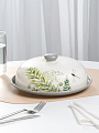 Блюдо керамика, круглое, 23 см, с крышкой, Дикий папоротник, Prima Collection, PC73WF23/HC604R-C3