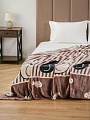 Плед 2-спальный, 180х200 см, велсофт жаккард, 100% полиэстер, Silvano, Животные Коты, коричневый, 180/168-CLF/LA - фото 2