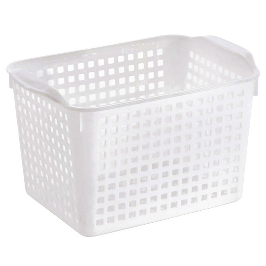 Корзина для хранения, 2 л, 20х13.5х12 см, прямоугольная, пластик, белая, Violet, Лофт, 641006