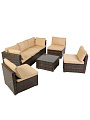 Мебель садовая стол, 65х65х38 см, 2 кресла, 1 диван, 75х75х63 см, C010241 - фото 5