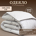 Одеяло 1.5-спальное, 140х205 см, Формула, полупух I кат, пух 60% перо 40%, 400 г/м2, зимнее, чехол тик, кант, Бел-Поль