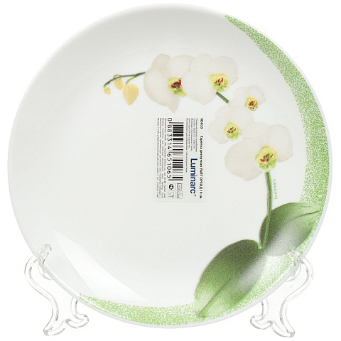 Тарелка десертная, стекло, 19 см, круглая, White Orchid, Luminarc, J7494/ N5033