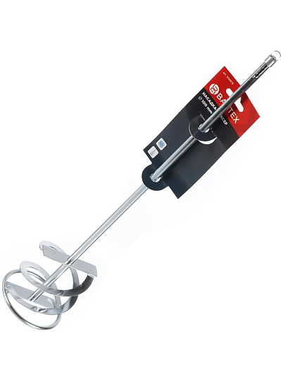 Насадка-миксер для красок и строительных смесей, плоские лопасти, диаметр 100х500х10 мм, оцинкованная, SDS-Plus, Bartex, 4213Z