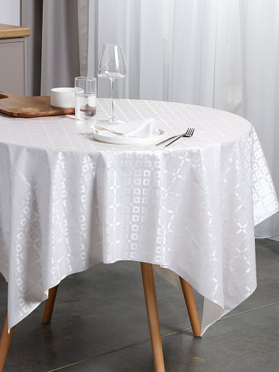 Скатерть Silvano, Жемчуг, 1.1х1.37 м, ПВХ на тканевой основе, ZG-6110A