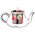 Чайник стеклянный с ситом Lefard &amp;quot;маки&amp;quot; 500 мл. черный, 104-825 - фото 3