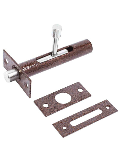 Задвижка дверная врезная, ригель круглый, Секрет-Киров, ЗД-05, 14 009, антик медь