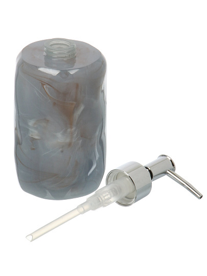 Дозатор для жидкого мыла Гранит сер, полистоун, 7.9x7.9x12/18.2 см, BRE0974AA-LD