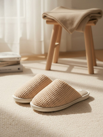 Тапки для женщин, полиэстер, в ассортименте, р. 38, закрытые, Lucky Land, 5094W-PVC-C