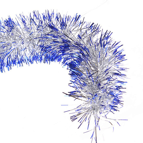 Мишура Снегурка Серебристая с синим CB-5-500, 1.8х0.05 м