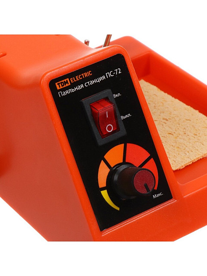 Паяльная станция сетевая, 72 Вт, 230 В, сменное жало, с подставкой, керамический ТЭН, 4 жала в комплекте, регулятор, 160-500 С, TDM Electric, Алмаз ПС-72, SQ1025-0705
