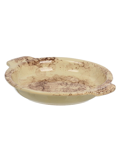 Сковорода керамика, 22х4 см, 0.5 л, круглая, для запекания, Псковский Гончар, Паутинка, НХП-ПС-12