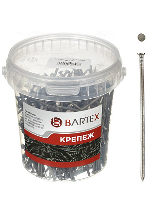Гвоздь строительный, диаметр 4х100 мм, 1 кг, в банке, Bartex