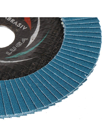 Круг лепестковый торцевой КЛТ2 для УШМ, LugaAbrasiv, диаметр 150 мм, посадочный диаметр 22 мм, зернистость ZK80, шлифовальный