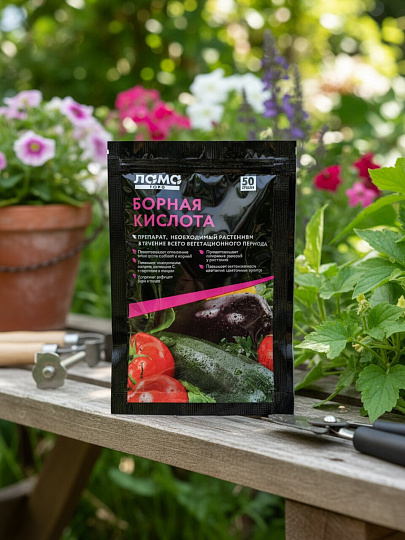 Удобрение Борная кислота, порошок, 50 г, Лама Торф