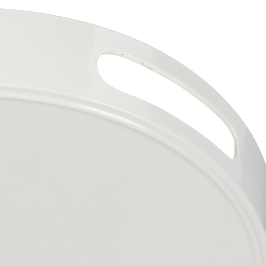 Поднос пластик, 33х5 см, круглый, белый мрамор, Y6-10711