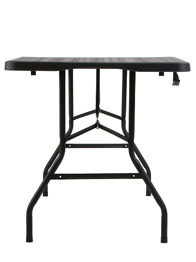 Стол садовый сталь, 180х70х74 см, прямоугольный, пластиковая столешница, черный, C010219