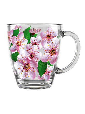 Кружка стекло, 350 мл, Сакура, Декостек, 2025-Д