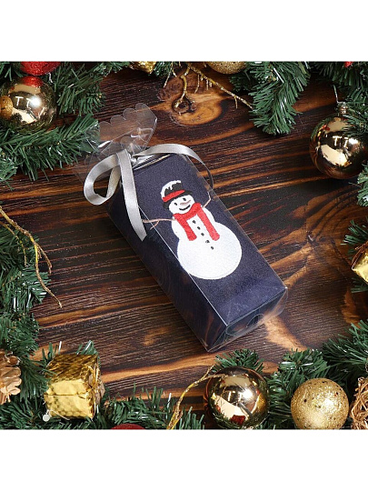 Полотенце кухонное махровое, 40х60 см, 100% хлопок, Silvano, Вышивка Снеговик, темно-синее, Китай, D19-7