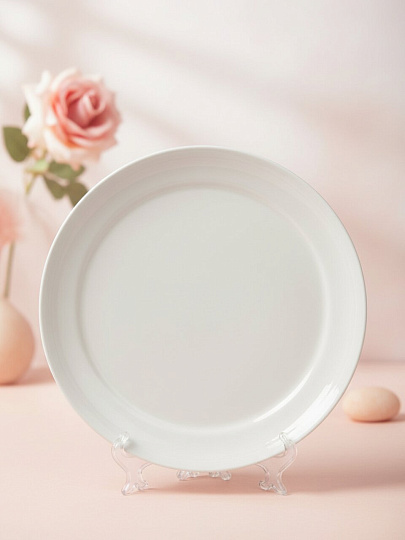 Тарелка обеденная, стеклокерамика, 25 см, круглая, Жемчужина, МФК, DKP100