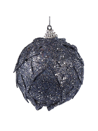 Елочный шар серый, 10 см, полимер, SYPMQA-102196