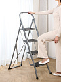 Стремянка 1 секция, 4 ступени, металл, 1.26 м, 150 кг, широкая ступень, WK6018-4A - фото 7