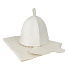 Набор для бани 3 предмета, шапка, рукавица, коврик, белый, Бацькина Баня, Classic, 13301 - фото 2