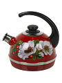 Чайник сталь, эмалированное покрытие, 3.5 л, со свистком, ручка консольная, Рубин, Маричка, бордовый, T04/35/01/33 - фото 5