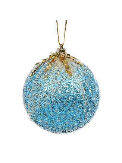 Елочный шар бирюзовый, 8 см, SYPMQB-102110