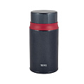 Термос для еды, нержавеющая сталь, 0.72 л, широкая горловина, Thermos, колба нержавеющая сталь, с ложкой, черно-красный, 303455