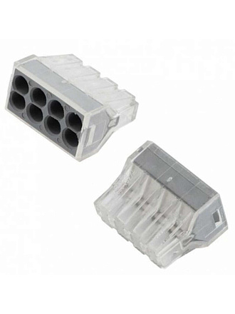 Клемма строительно-монтажная, прозрачная, СМК, 8-проводная, 0.75-2.5 мм², General Lighting Systems, 800491