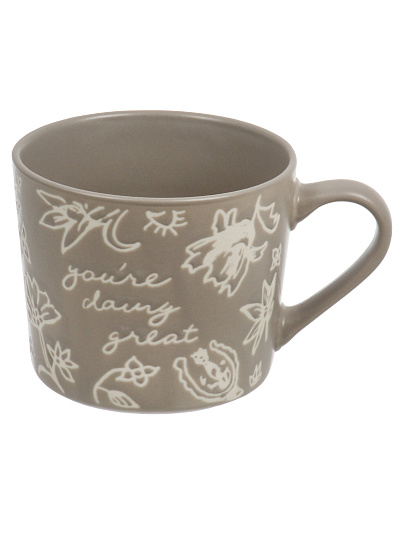 Кружка керамика, 4 шт, 380 мл, Flowers, Daniks