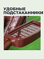 Качели садовые 3-местные, 225х150х185 см, 400 кг, Галеон, раскладываются в кровать, с москитной сеткой, коричневые, подушка, металл - фото 2