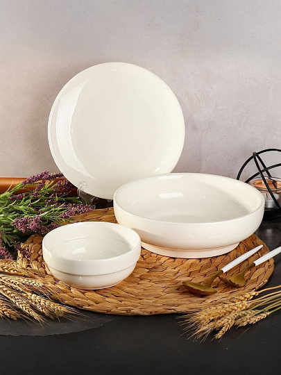 Тарелка десертная, керамика, 20 см, круглая, Грейс, Daniks