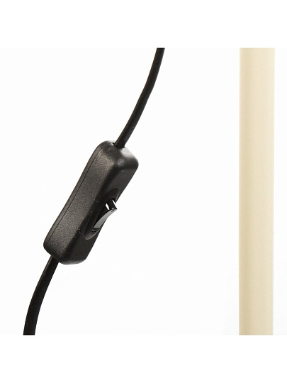 Светильник напольный E27, 40 Вт, бежевый, молочный, Camelion, KD-435F C01, 15576, металл + деревянный декор