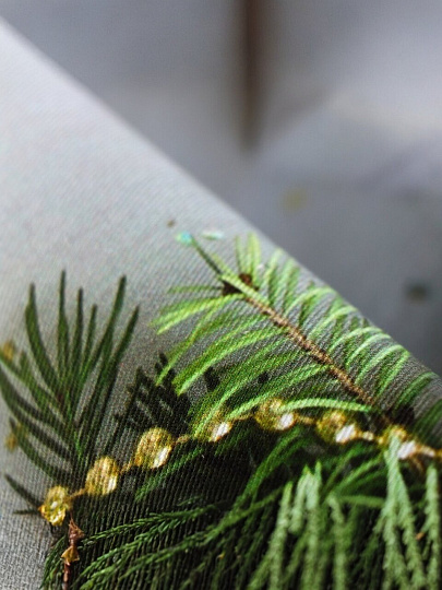 Дорожка для стола 45х180 см, 100% хлопок, 200 г/м2, Праздничный стол Еловые ветви, AI-1504047