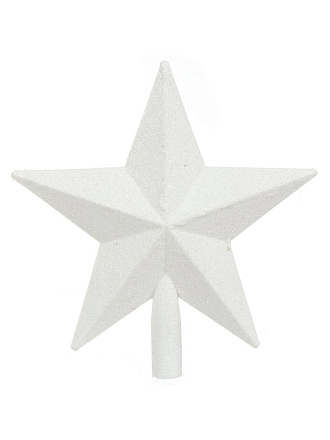 Верхушка на елку Звезда, белая, 19х19 см, SYSDX332156W