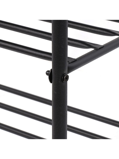 Полка для обуви металл, 3 секции, 50х33х79 см, с сиденьем, черная, Nika, ЭТЛ3-1/Ч