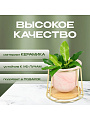 Горшок керамика, 0.27 л, 10х10.7 см, с золотой подставкой, Мрамор, Y4-5089 - фото 8