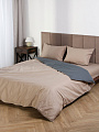 Пододеяльник евро, 200 х 220 см, 100% хлопок, поплин, темно-серый/бежевый, Silvano