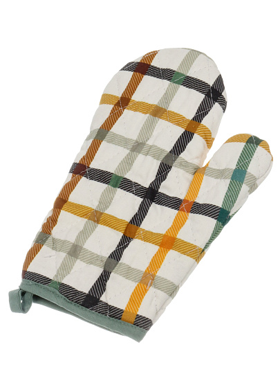 Прихватка-варежка, 26х18 см, 100% хлопок, клетка, Узб-н