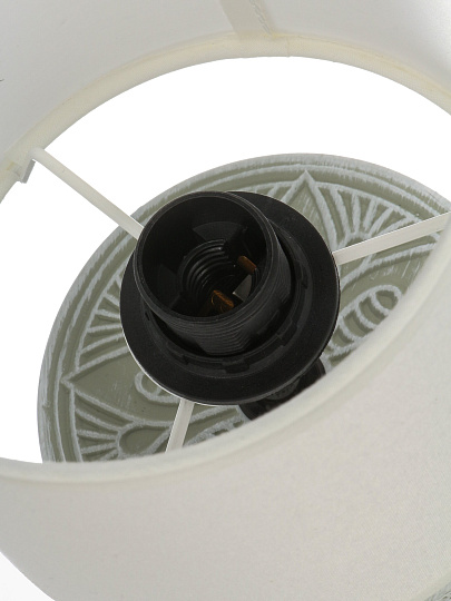 Светильник настольный E14, 40 Вт, бежевый, абажур белый, Rivoli, Eleanor, 7070-501, керамика