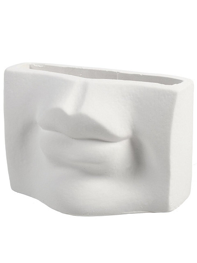 Фигурка декоративная гипс, 16.4х8.5х10.8 см, кашпо, ваза, органайзер, белая, 10 0715 0000